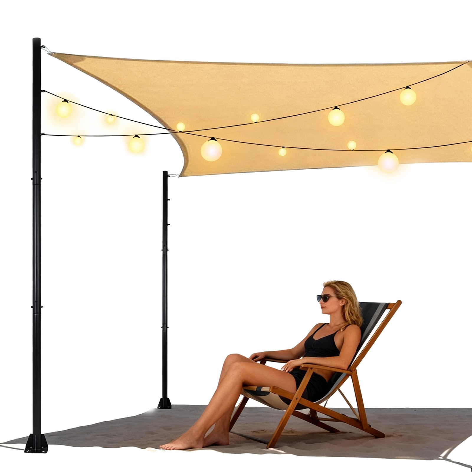 2 Pack 10FT Shade Sail Poles Heavy Duty Shade Sail Post for Garden Yard Backyard