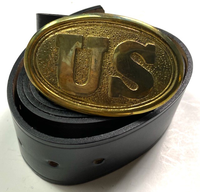 CIVIL WAR US UNION ENLISTED FIELD BELT & BUCKLE- SIZE 2 (FITS 34-42 INCH WAIST)
