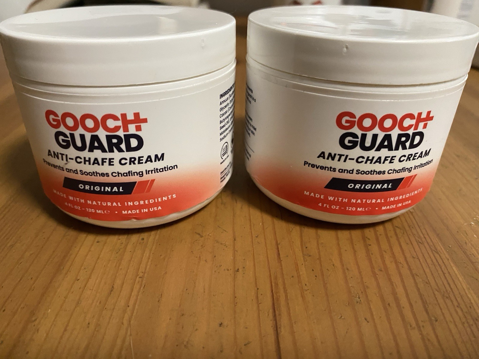2 Count Gooch Guard Anti-Chafe Cream Original 8oz Natural Paraben Free USA