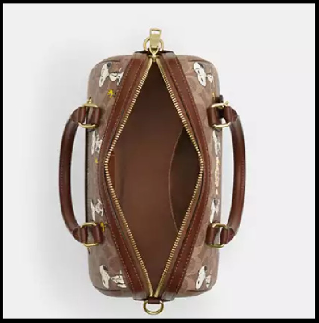 COACH CBM33 Rowan Satchel Bag Peanuts Snoopy Signature Coated Canvas Outlet New