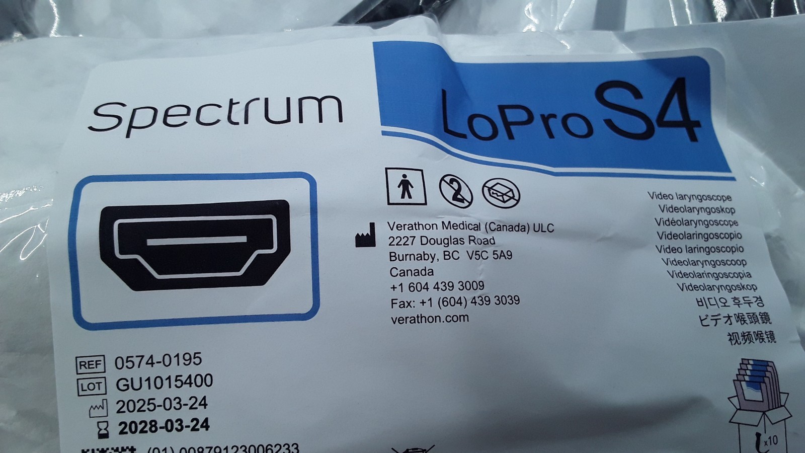 Verathon Spectrum LoPro S4 Video Laryngoscope REF 0574-0195 Lot of 10