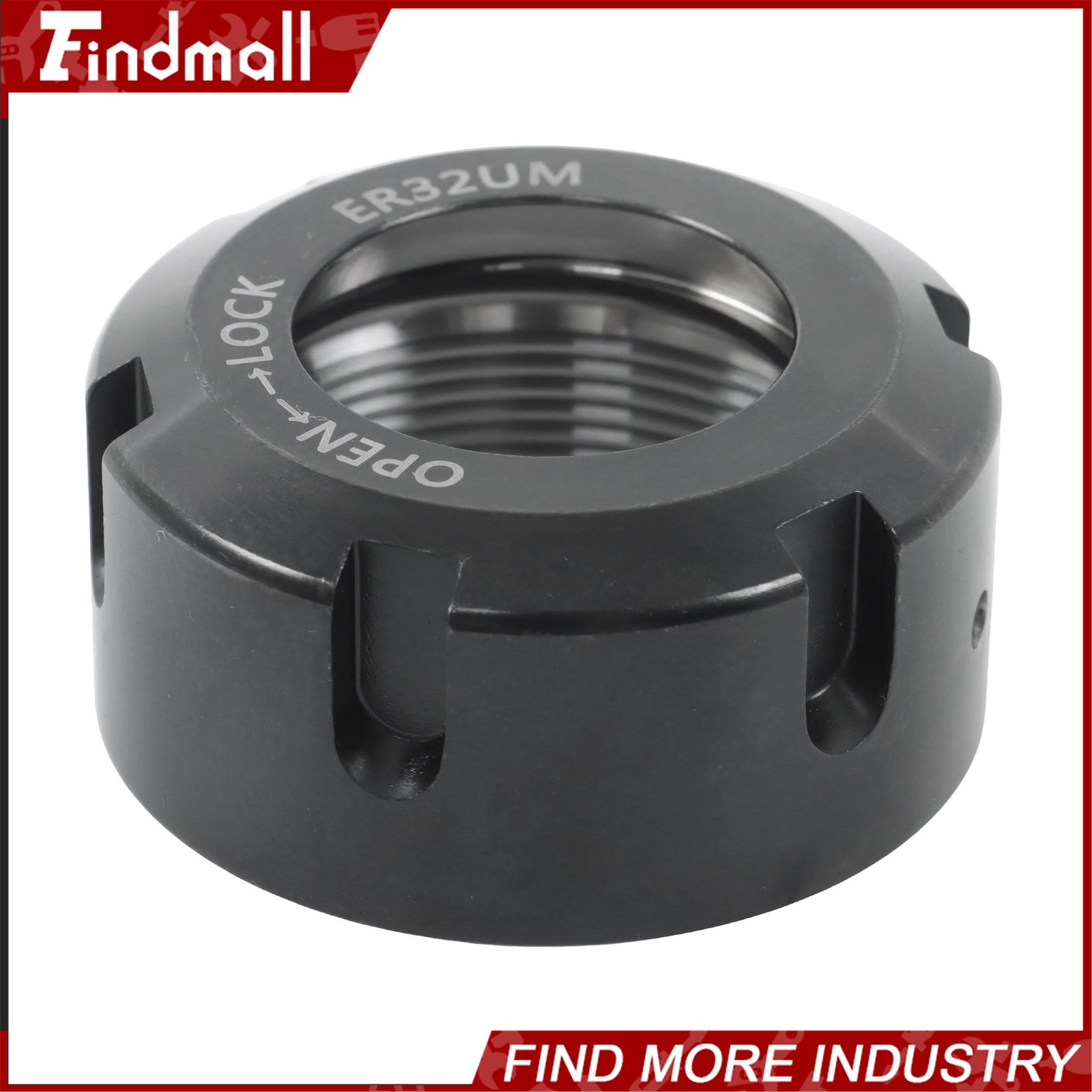 Findmall 2 Pack ER32UM Collet Nuts Ball Bearing Design for CNC Mill and Lathe