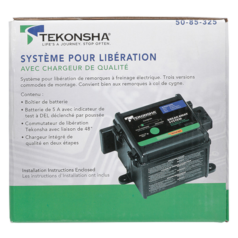 Tekonsha Breakaway System Fits 1 to 3 Axle Trailers w/Electric Brakes 5 Amp / Hr