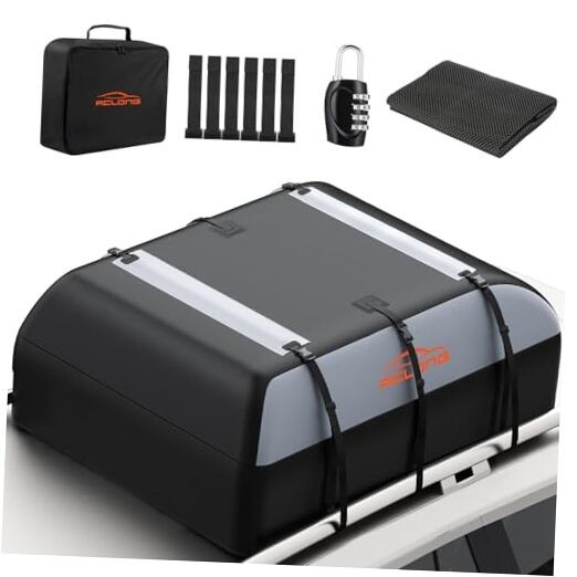 21 Cubic Feet Car Roof Bag 840D Waterproof Rooftop Cargo 21 Cubic ft-Grey