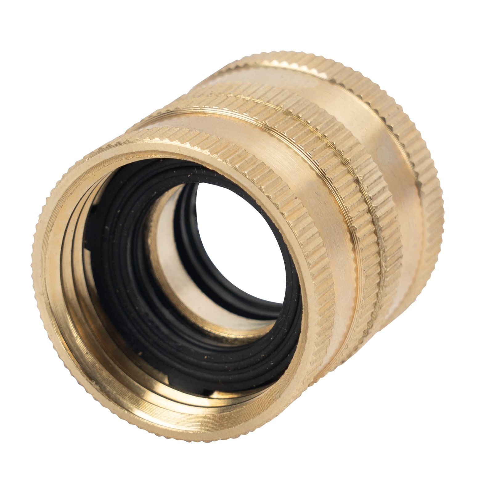 Hourleey Garden Hose Adapter, 3/4 Inch Solid 2 Pack Female to Female, Gold