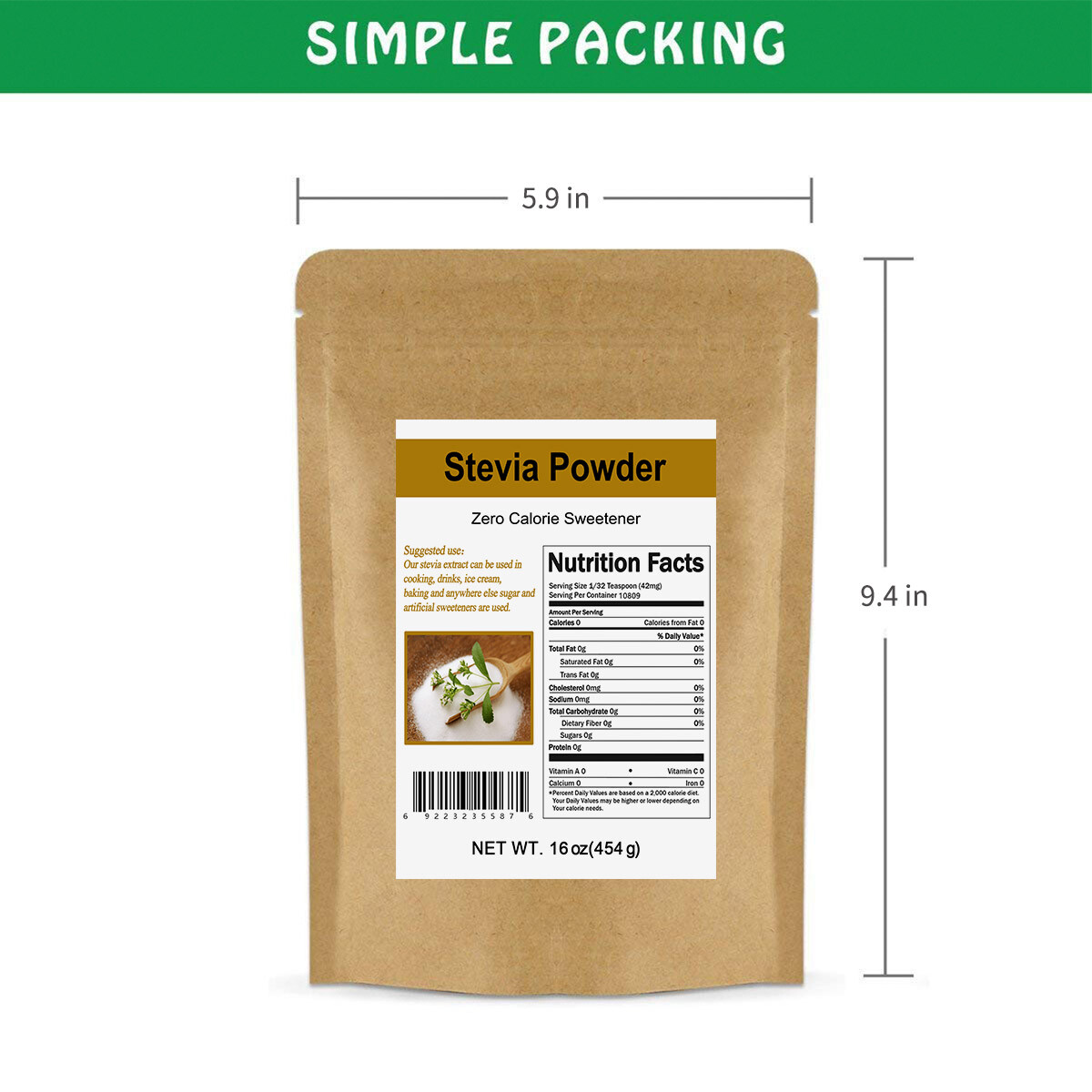 PURE STEVIA EXTRACT POWDER STEVIOSIDES NATURAL SWEETENER 0 Cal SUGAR SUBSTITUBES