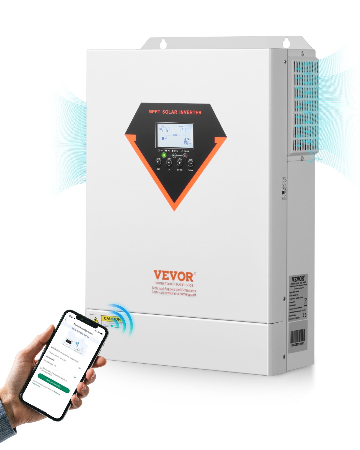 VEVOR Hybrid Solar Inverter Charger 6000W 220/230V Built-in 120A MPPT Controller