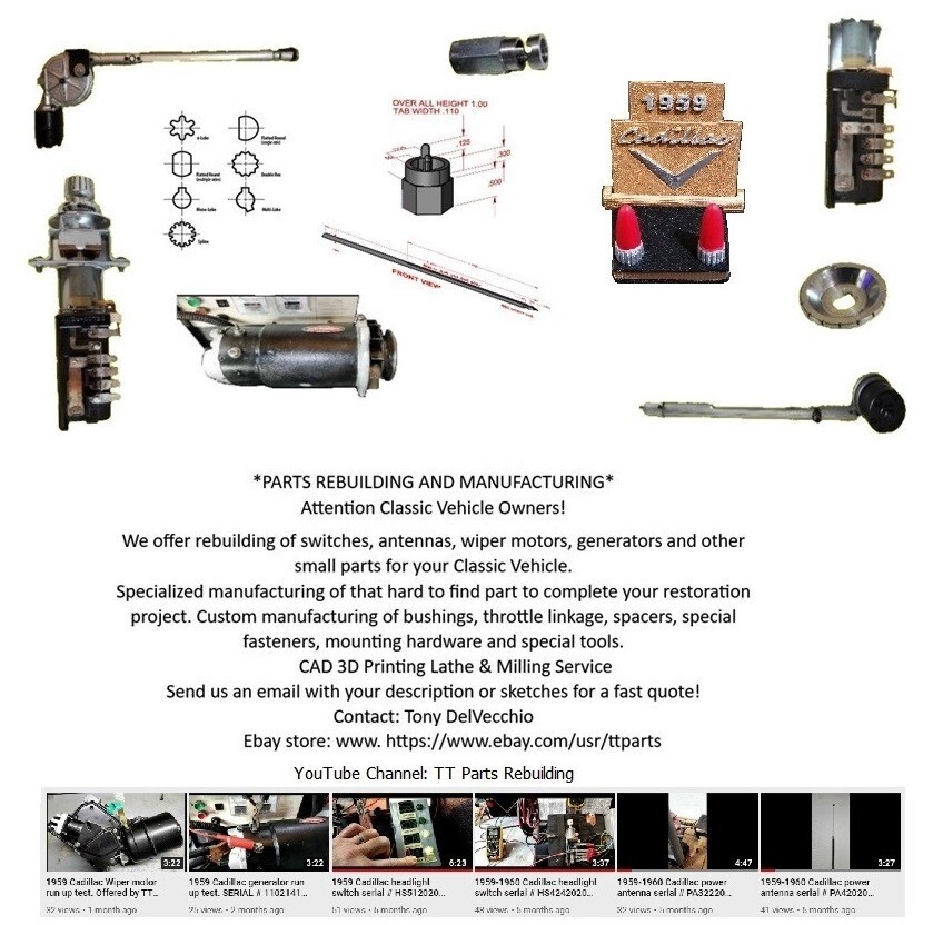 1958/1963 CADILLAC HEADLIGHT SWITCH SLIDE CONTACT ASSEMBLY