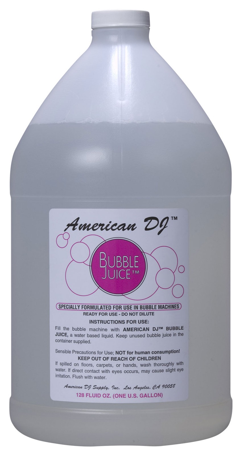 (4) American DJ ADJ BUB/G 1 Gallon Bubble Juice Bottles For Bubble Machines