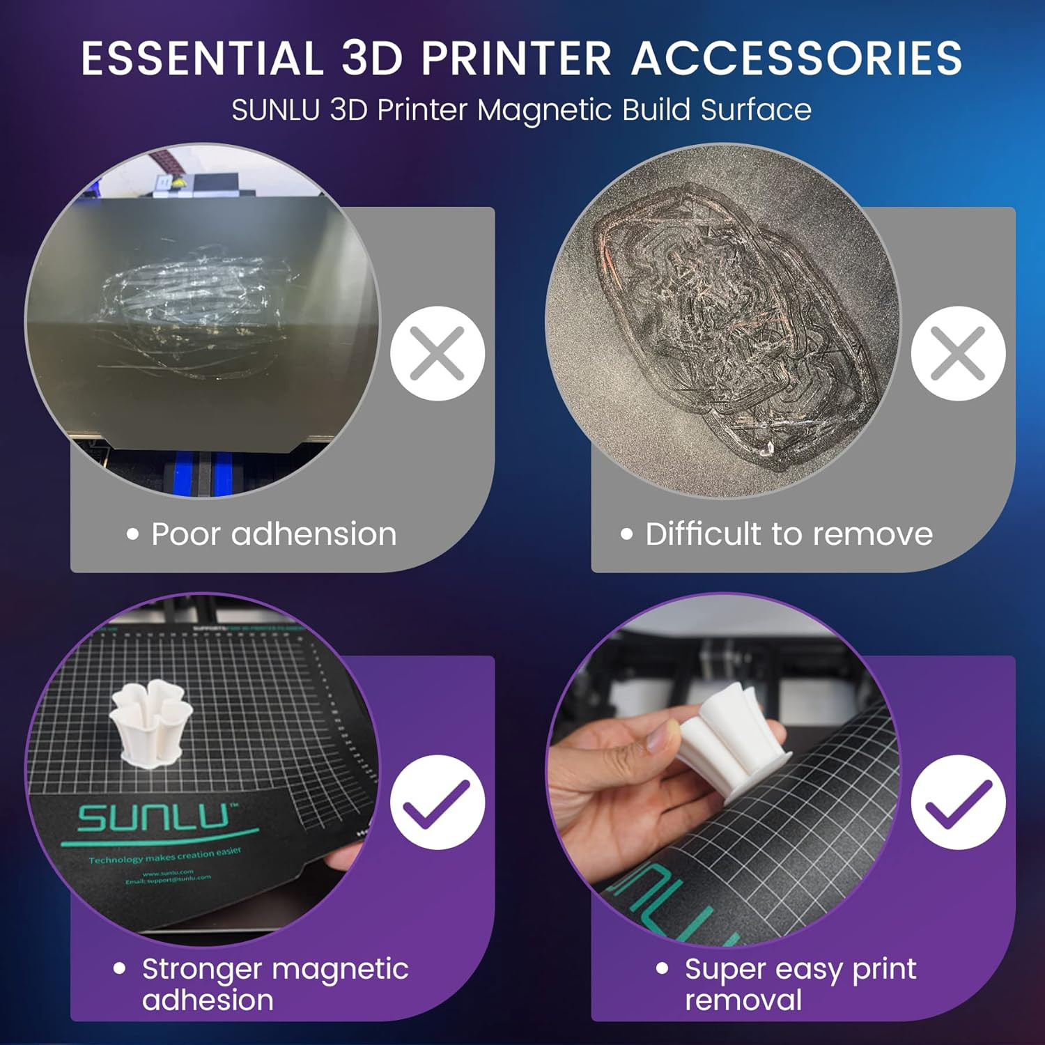 Sunlu 3D Printer Flexible Removable Magnetic Build Plate Heated Bed 235X235MM