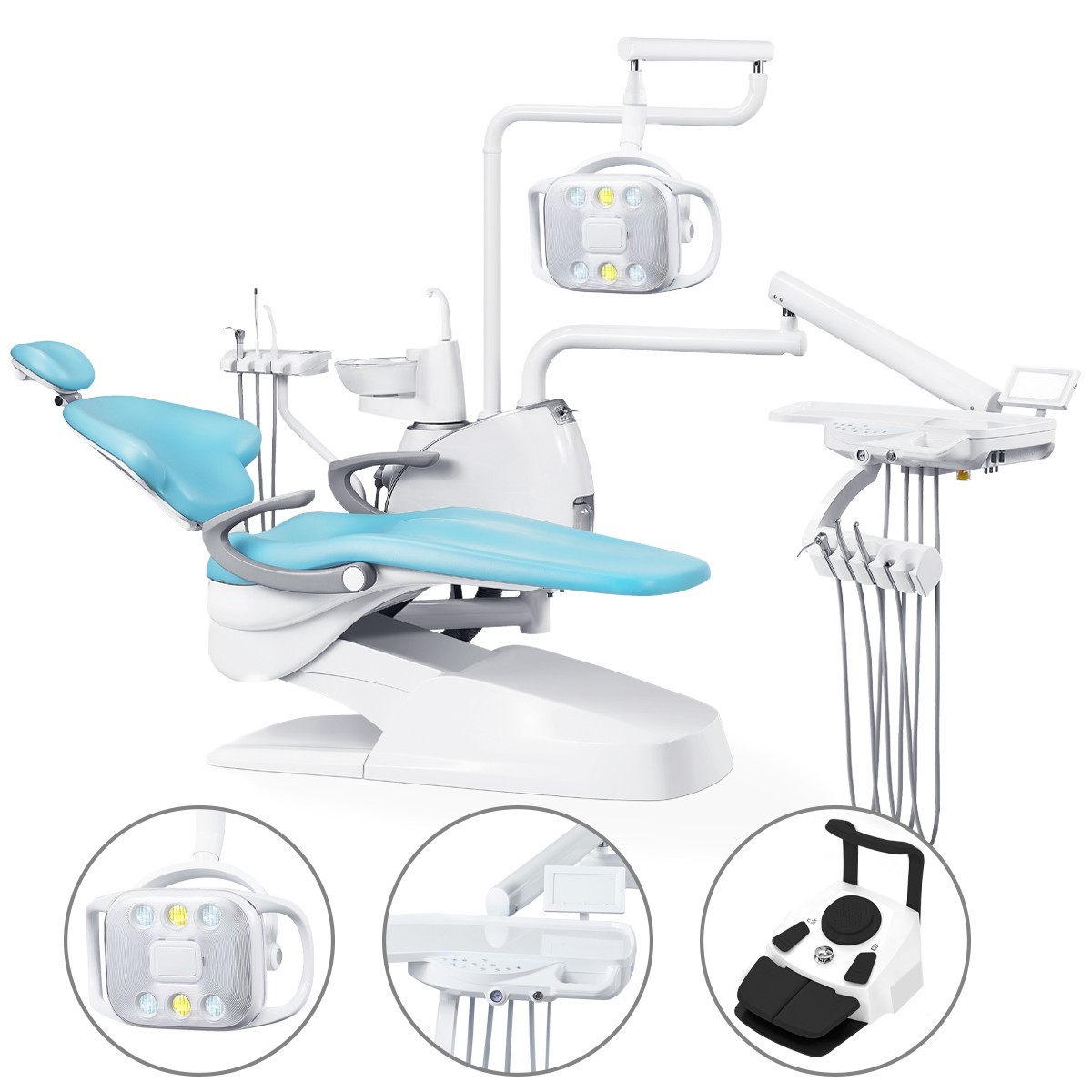 Dental Unit Chair DC Motor Computer Controlled PU Leather Integral Doctor Stool
