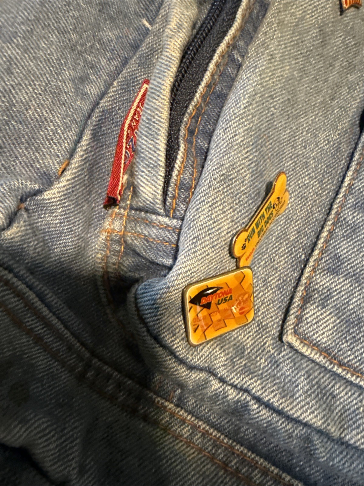 Vintage arizona denim back pack, travel pins, Ama, bush gardens, hog,Air force,