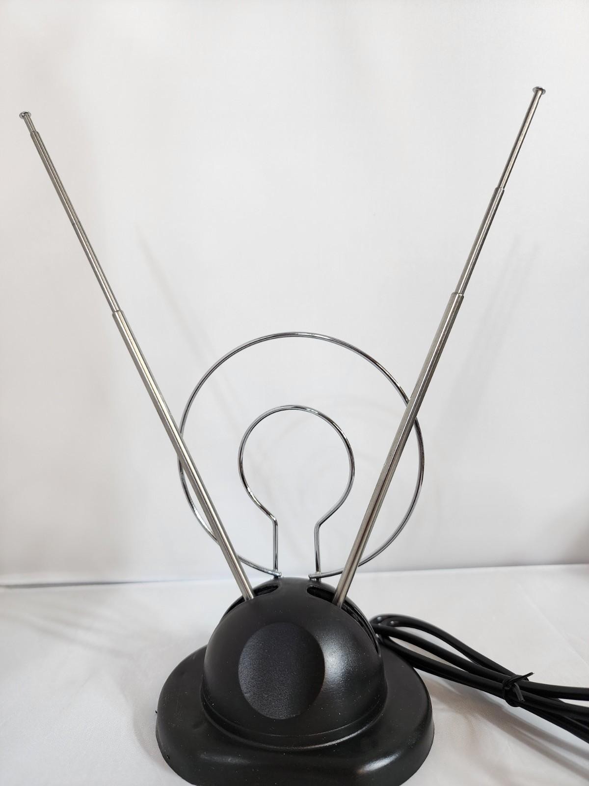 Classic Indoor TV Antenna Rabbit Ears – UHF VHF Over-the-Air Channels