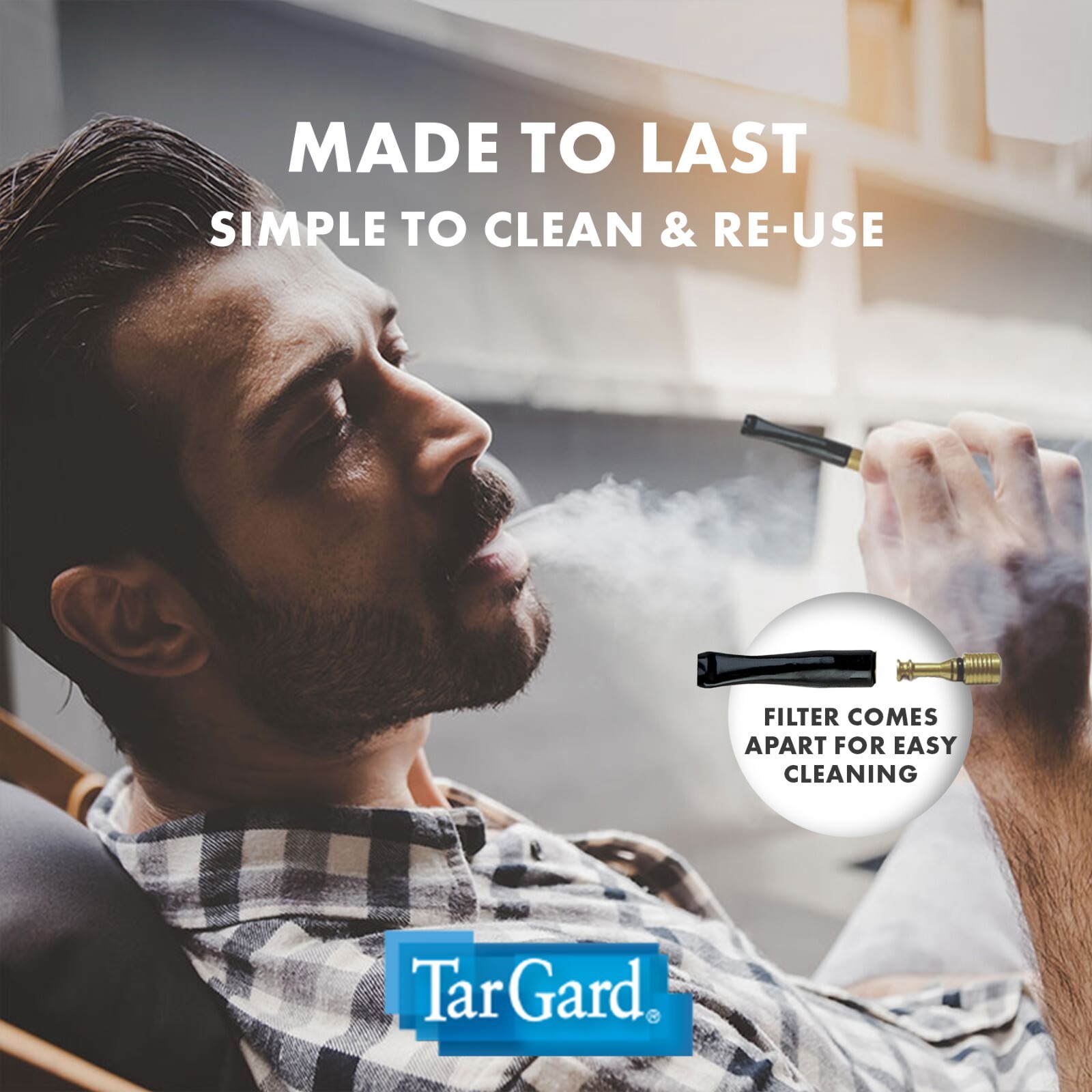 TarGard Cleanable Reusable Cigarette Filter, Smoking Holder, Pipe Tar Block