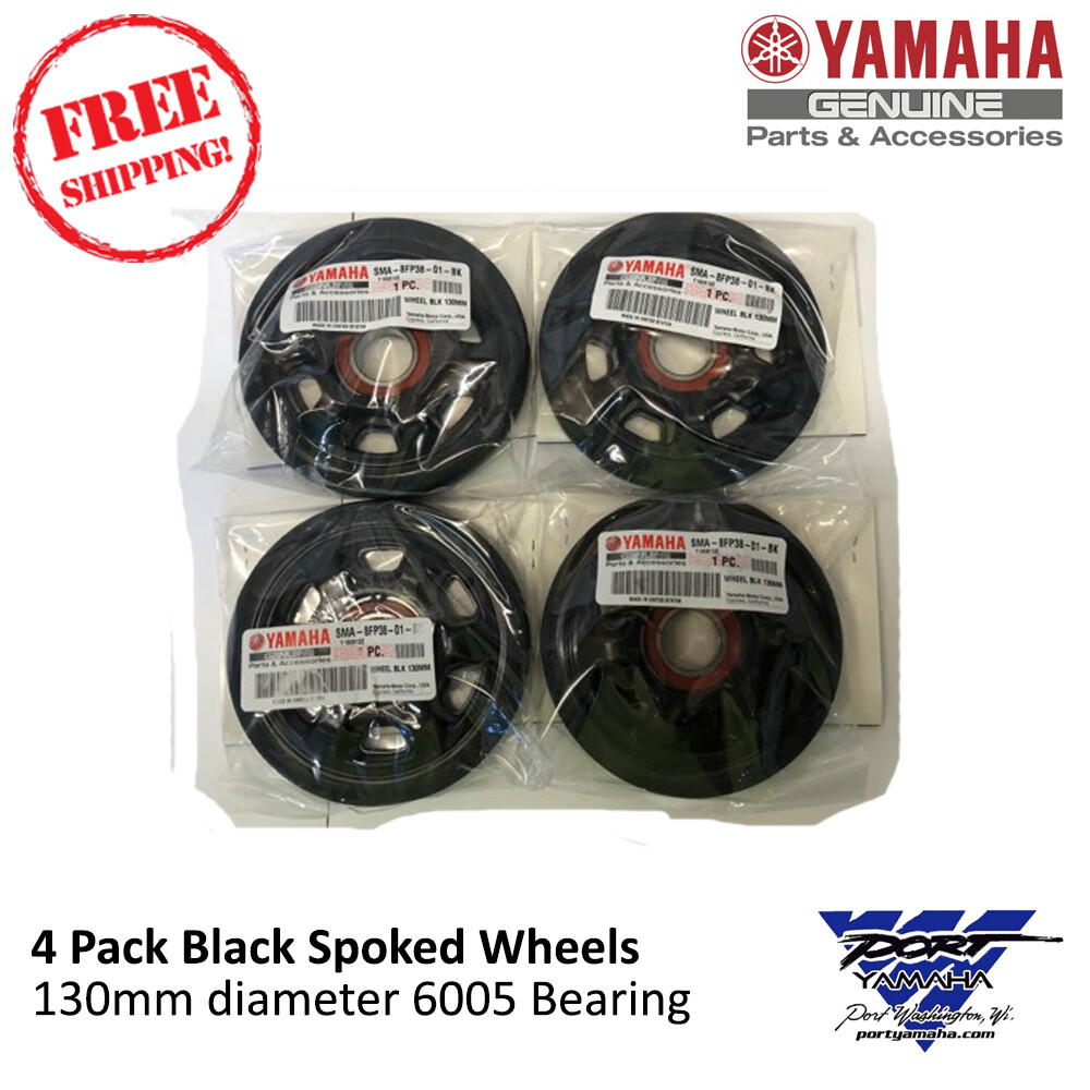 Yamaha Idler Bogie Wheel (4-PACK) Spoked-Black Fits most 2006 to 2018 models