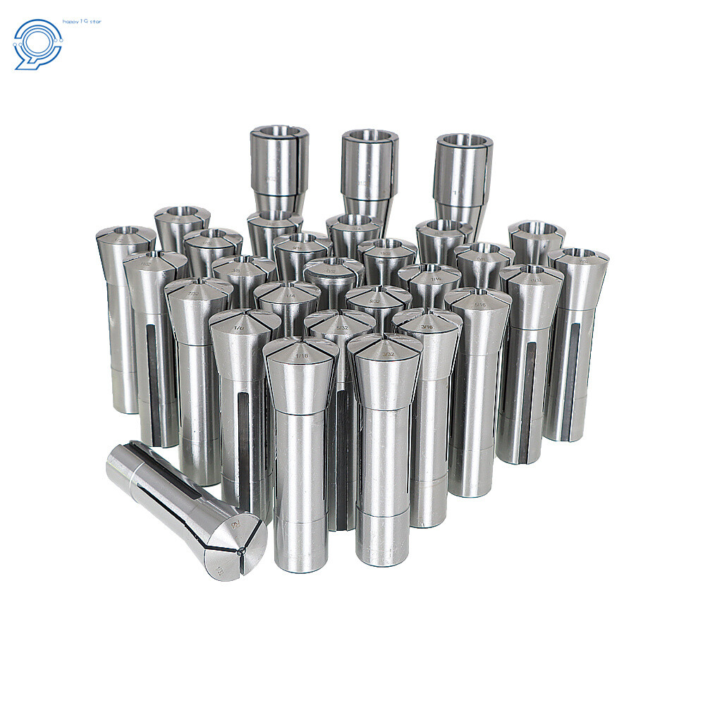 Metric 1/32" - 1" R8 Collet Set Fractional 29 Piece High Quality For Bridgeport