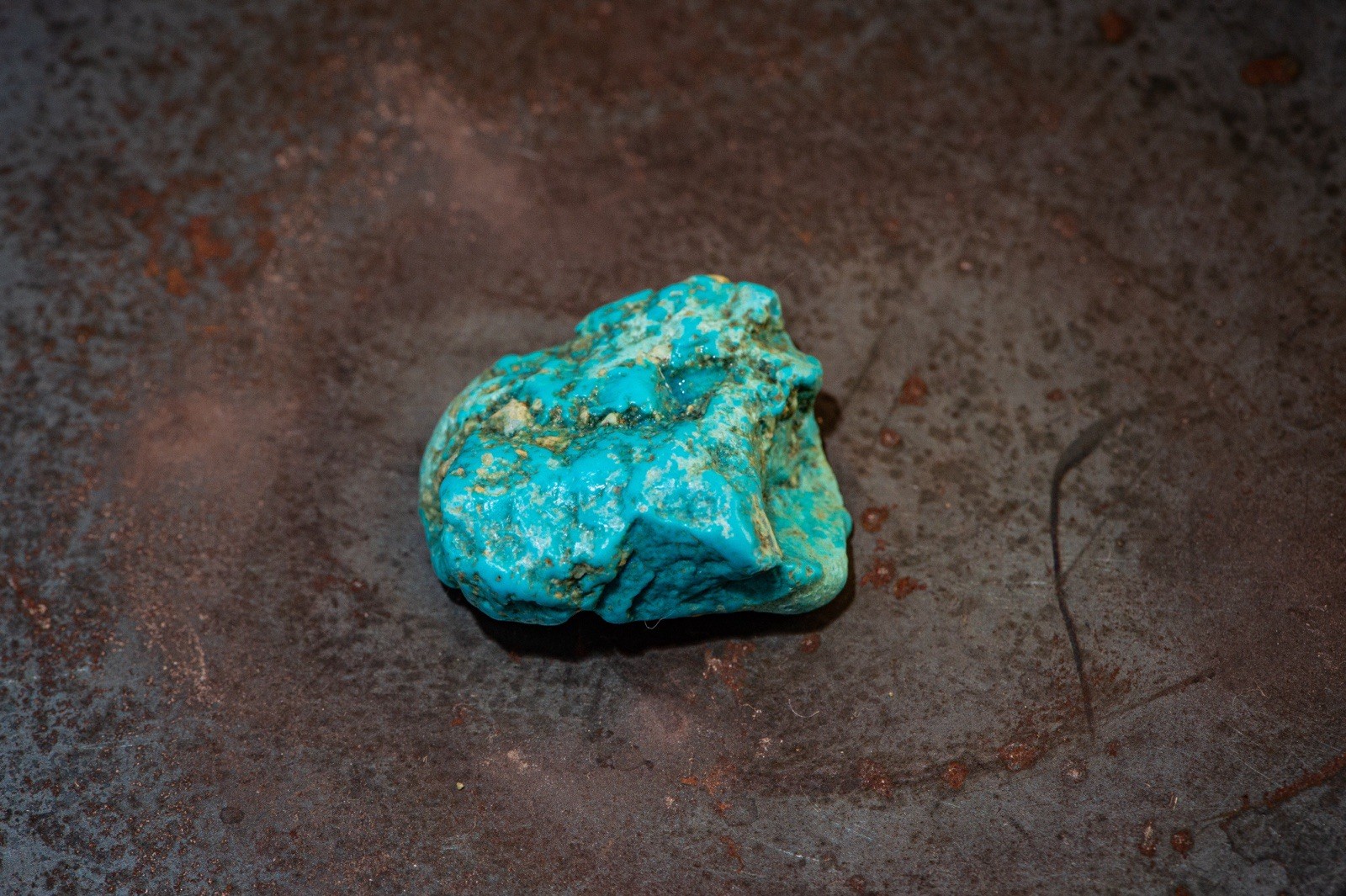 Natural Gem Hard Iron Mask Turquoise Nugget!RARE! RARE! New Mexico! 12 Grams!