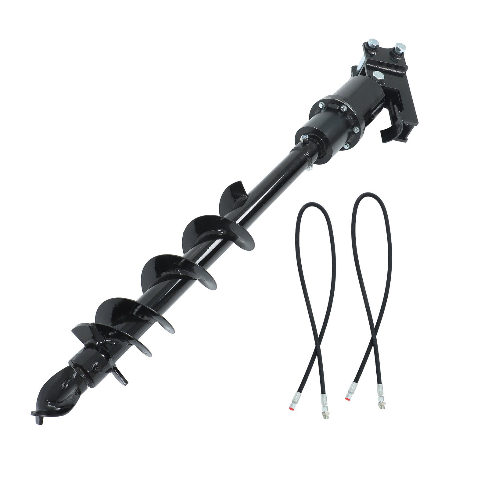 150mm 5.9in Auger Drill Attachment with Hoses for Mini Excavator