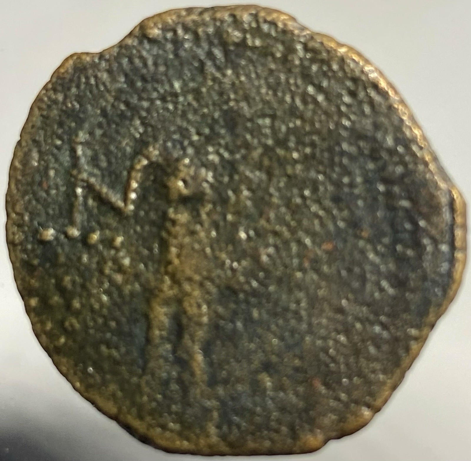 Roman Province of Baetica 42BC-1BC Coin Augustus Male Figure Holding Grapes Rare