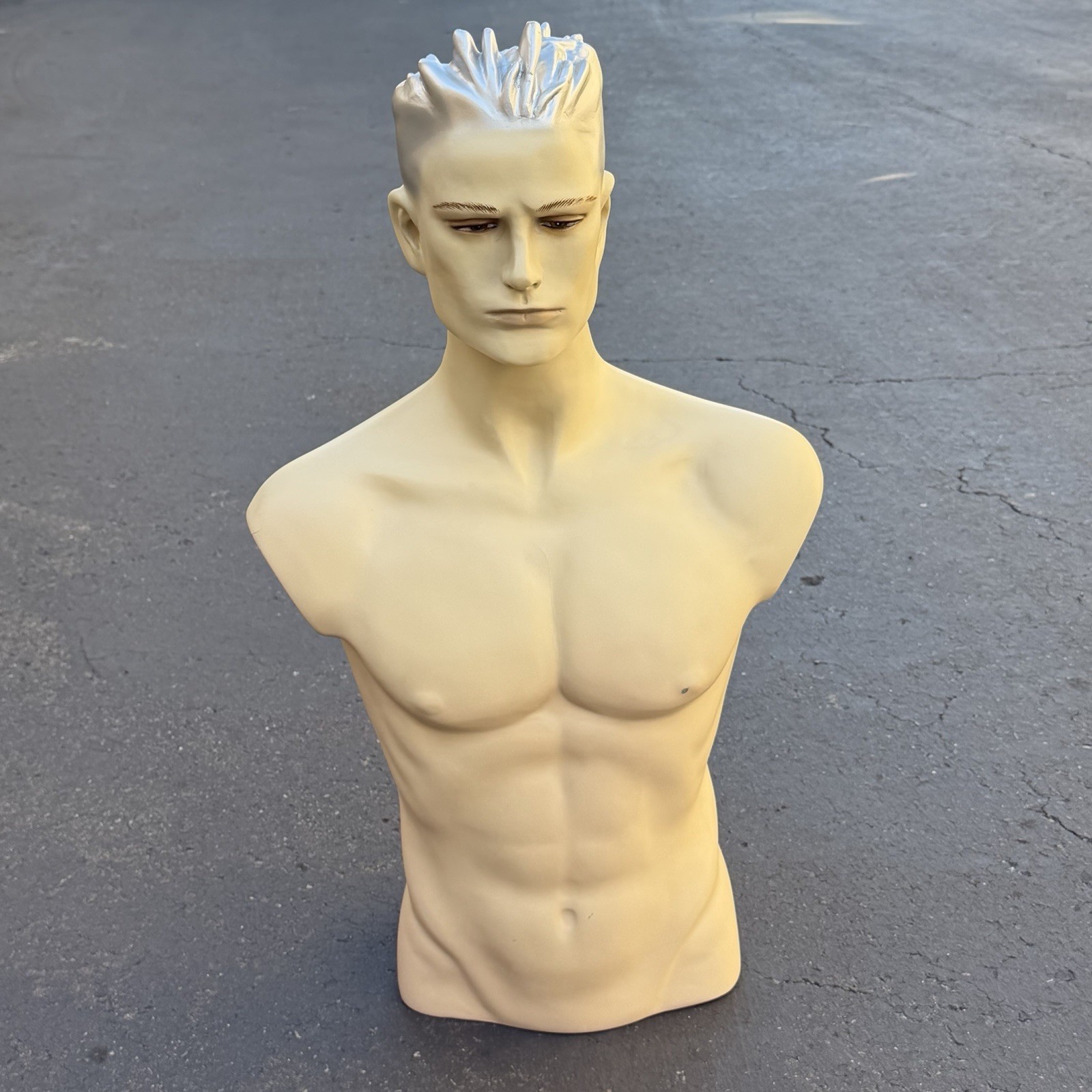 Lady Lulu Vintage Mannequin Torso Head Male Man Muscle Silver Spike Hair