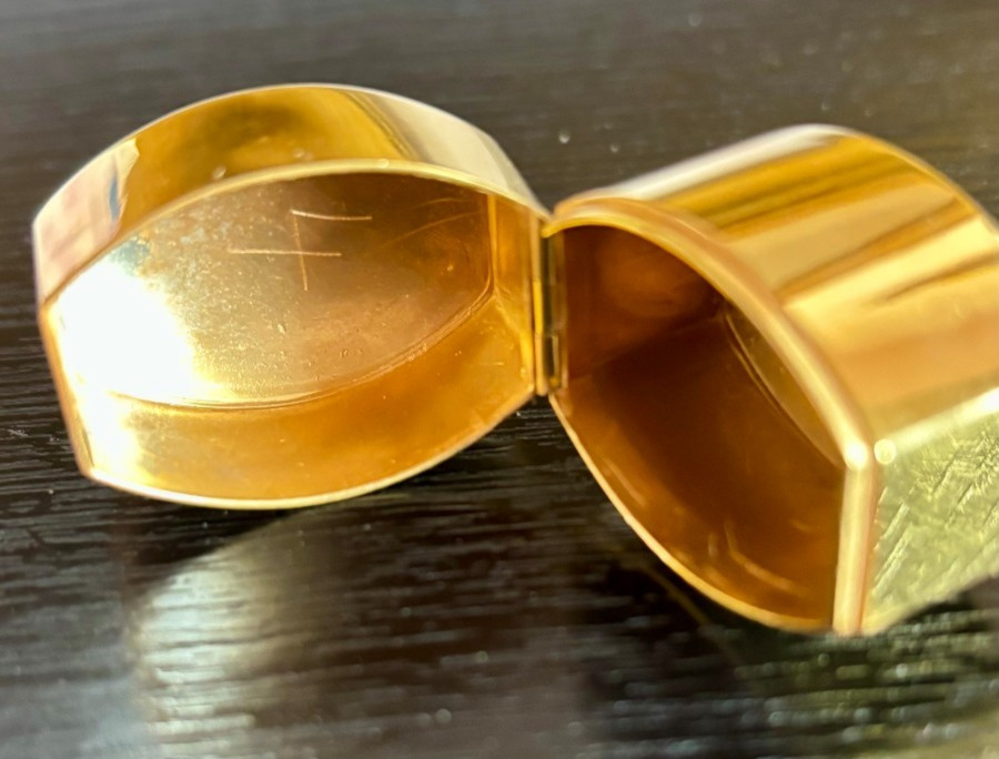 ANTIQUE RING BOX, 14KT PLATED  STERLING SILVER, Howard & Co. Fifth Ave, New York