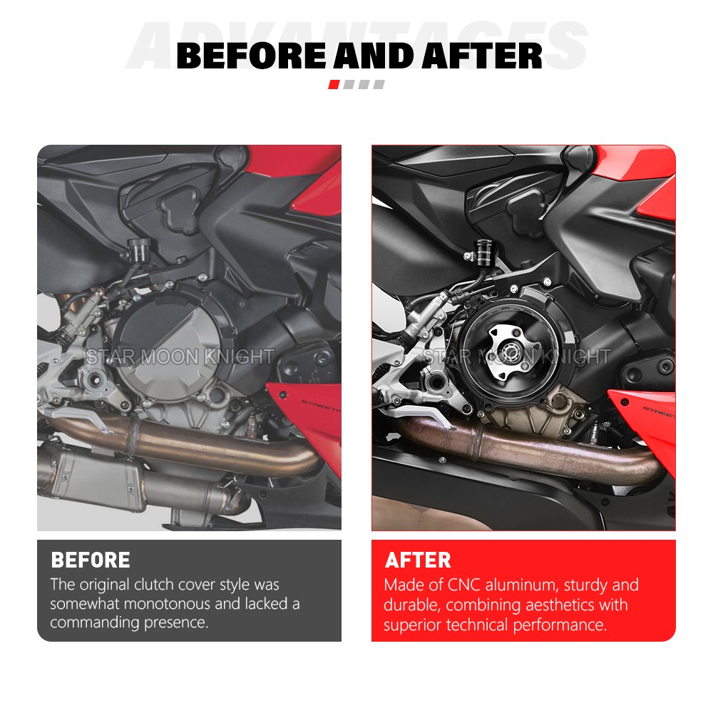 For Ducati 1199 1299 959 Panigale CorSe Streetfighter V2 Clear Clutch Cover