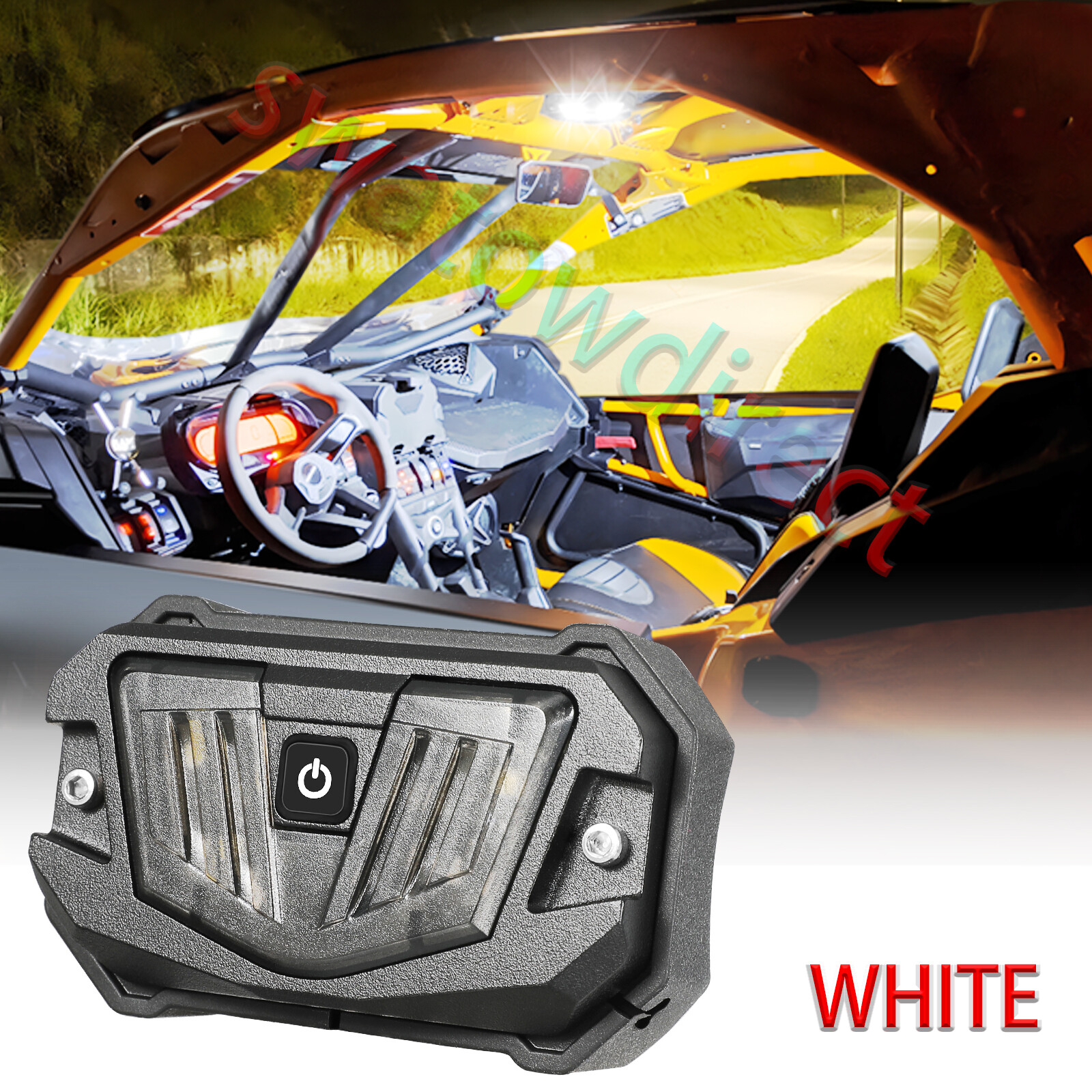 for Can-am Maverick X3 MAX UTV Interior LED Dome Lights Roll Bar Mounts ATV 12V