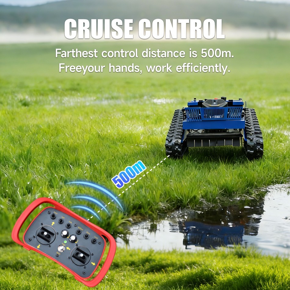 Gasoline Remote Controlled Tracked Lawn Mower RATO 225cc 7HP - Free Shipping