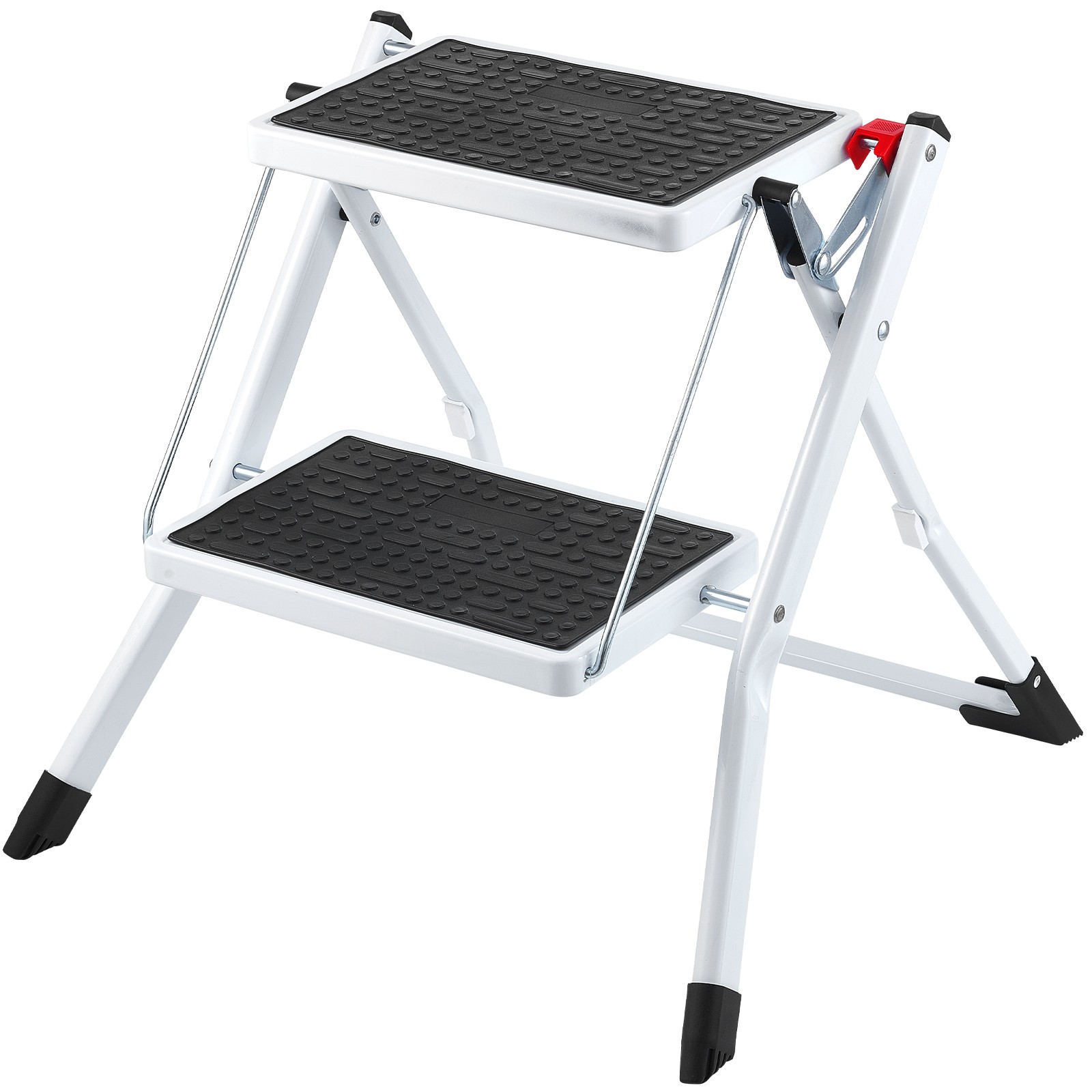 Step Stool Ladder 2-Step Foldable 3 Adjustable Height Max Load 330lbs