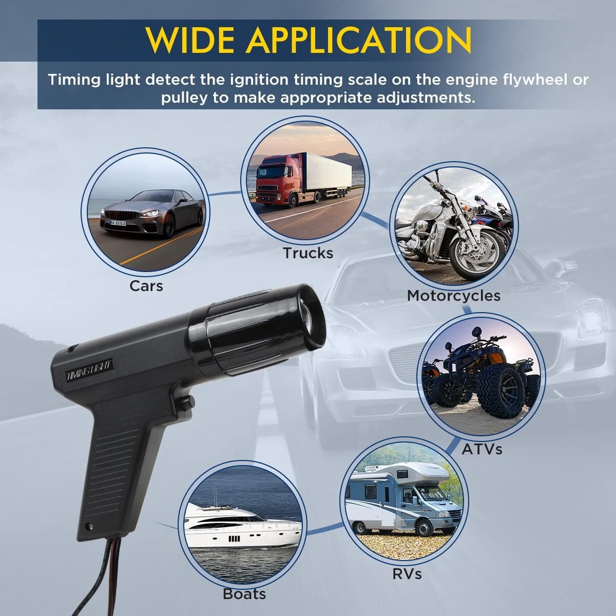 Petrol Engine Ignition Timing Gun Detector Xenon Light Car Inductive Strobe Test