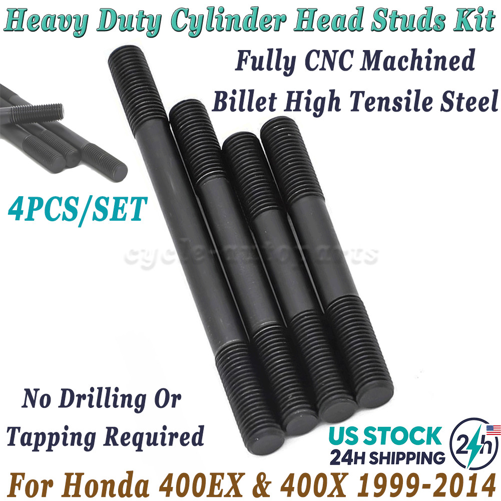 For 1999-2014 Honda TRX 400EX 400X Stronger Heavy Duty Cylinder Head Studs Kit