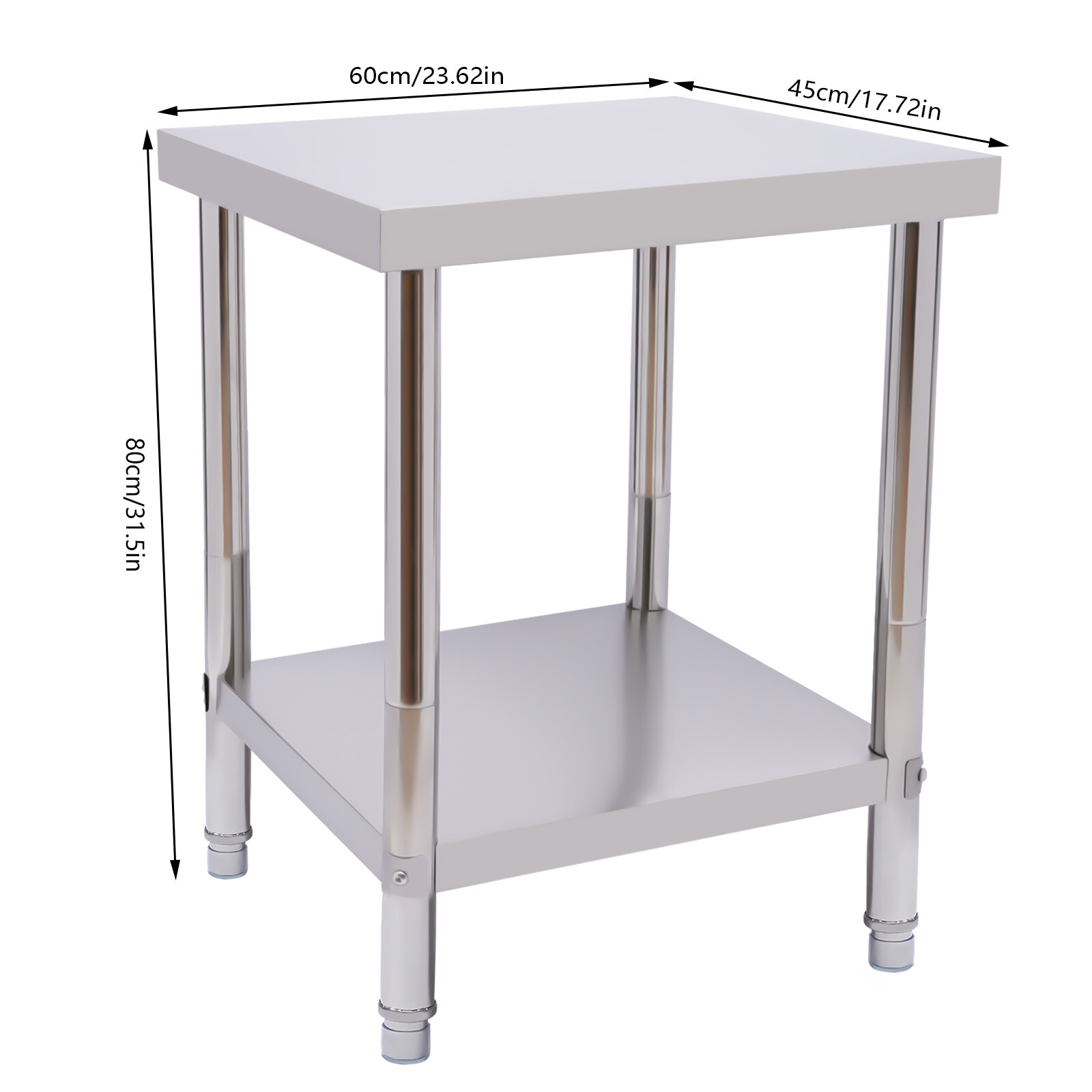 Commercial Stainless Steel Kitchen Food Prep Work Table - 24 x 18 Inches