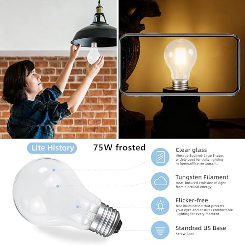 75 Watt Incandescent Light Bulbs, A19 75 WATT Incandescent Bulb Shatter