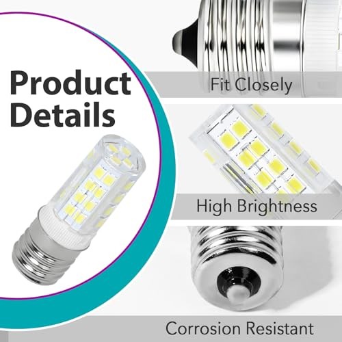 6 Pcs 5304517886 5W Refrigerator LED Bulbs, KEI D28A KEL2811 E17 Freezer Light