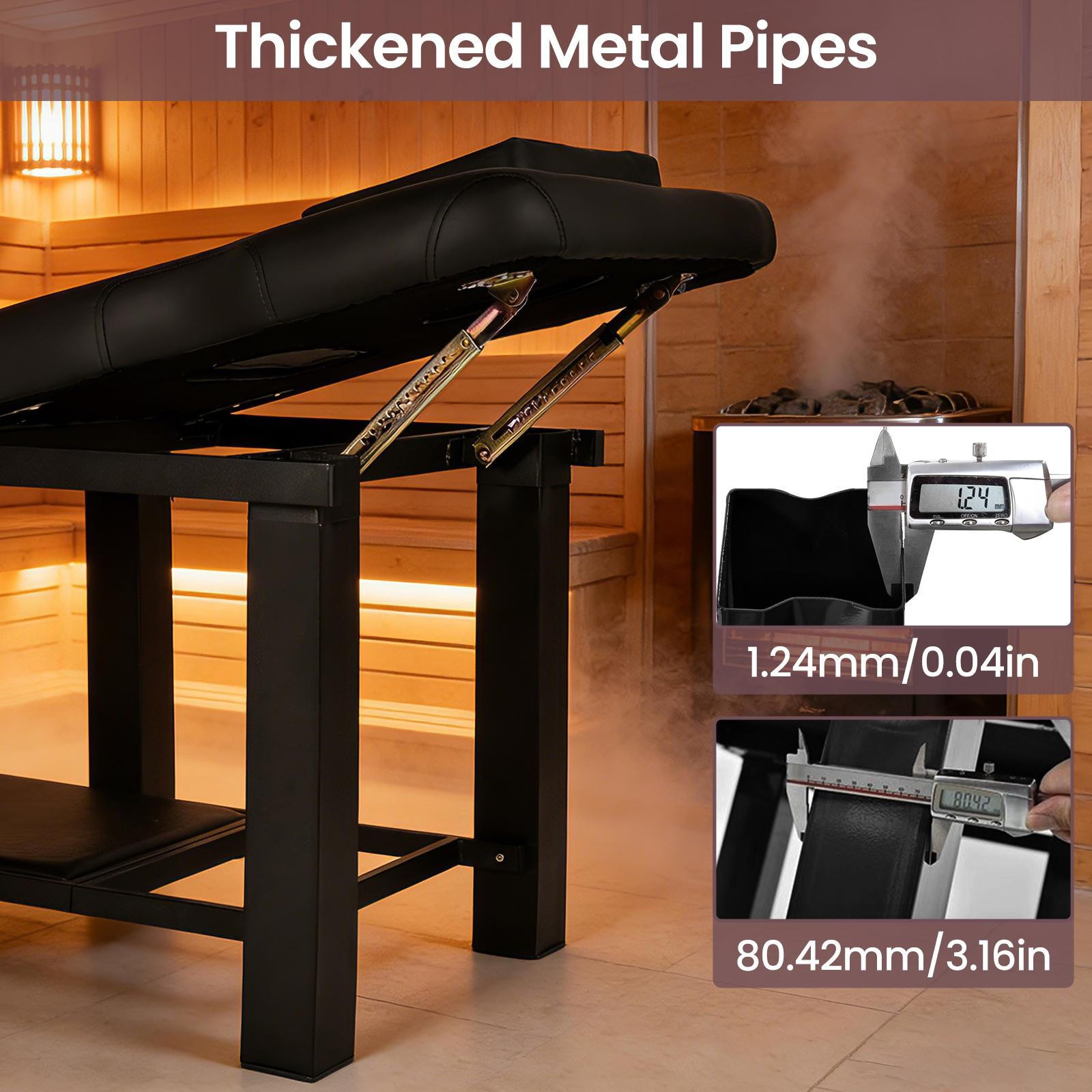 Physical Therapy Bed PU Leather/Metal Frame Spa Bed Heavy Duty Salon Bed