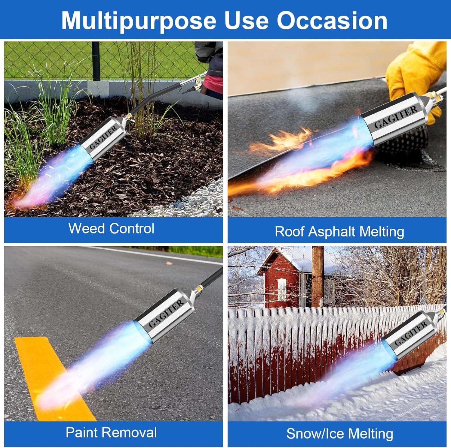 GAGITER Weed Torch Propane Burner, Blow Torch,180,000 BTU Propane Torch,Gas Vapo