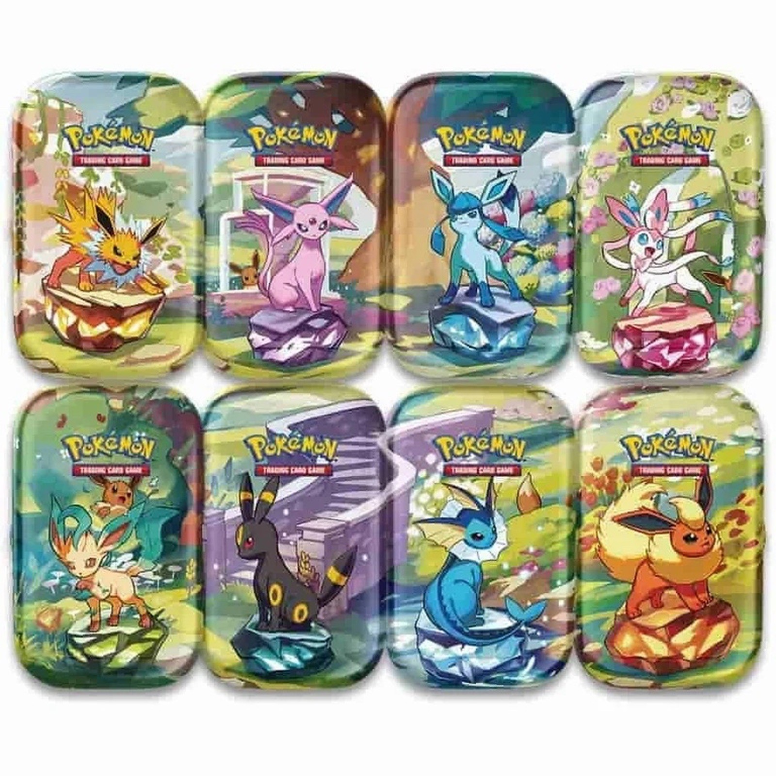 Pokemon Prismatic Evolutions Mini Tin Display (8 Mini Tins) Factory Sealed