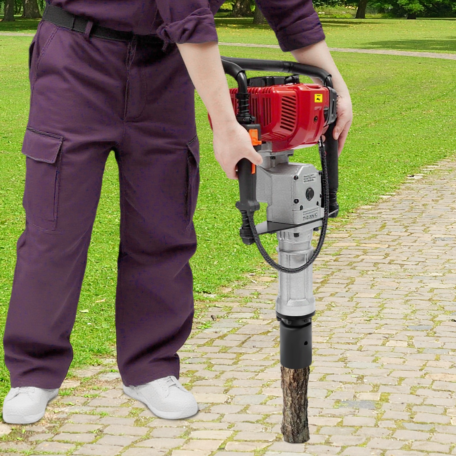 52cc 2 Stroke Heavy Duty Gasoline Gas Powered T-Post Driver Engine Push Pile New