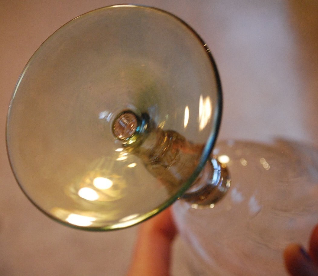 ROGASKA Optic Crystal VENETIAN GOLD LUSTER Set 2 WATER GOBLETS Foil In Stem 8.5"