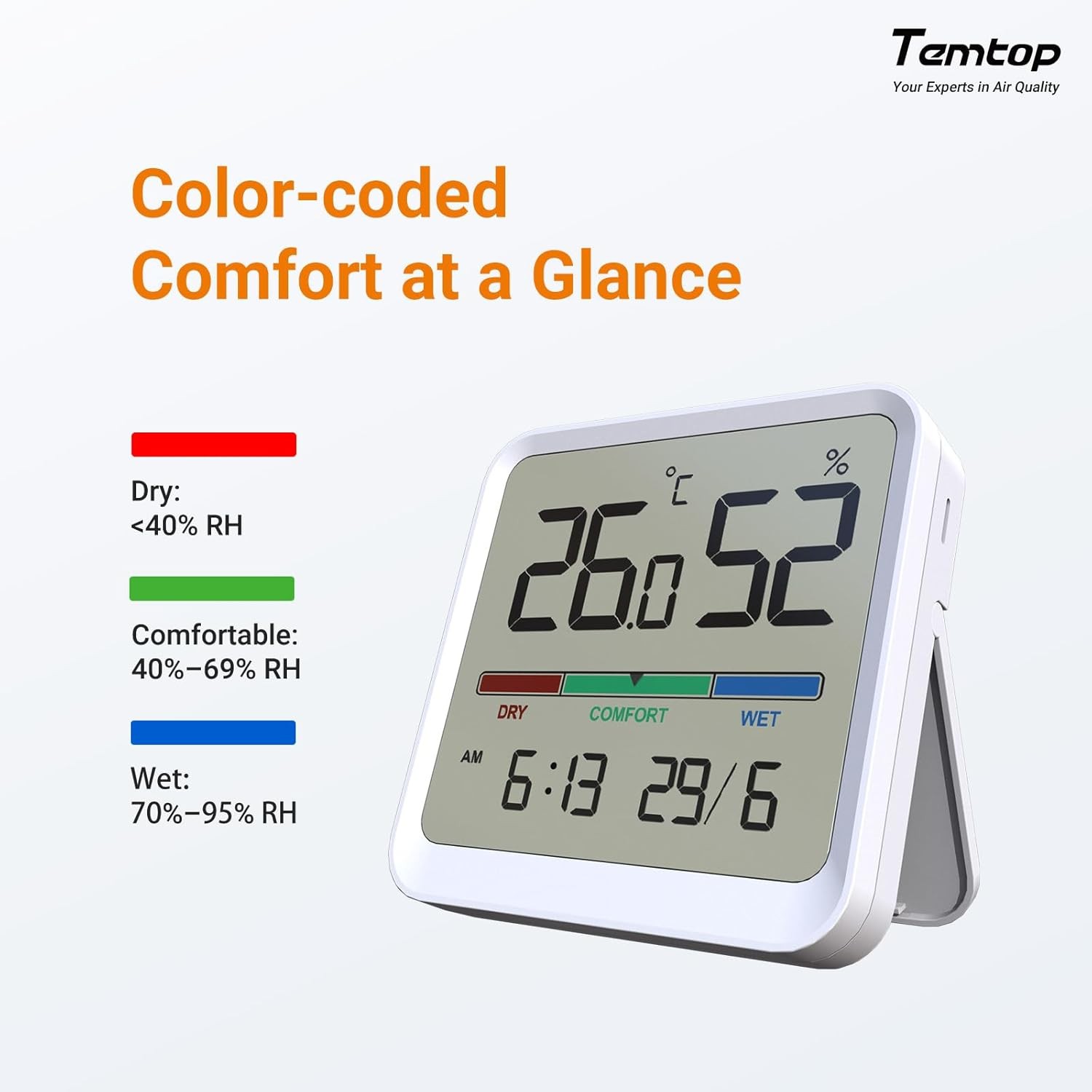 Temtop Thermometer Indoor Digital Hygrometer Temperature Humidity Meter Home