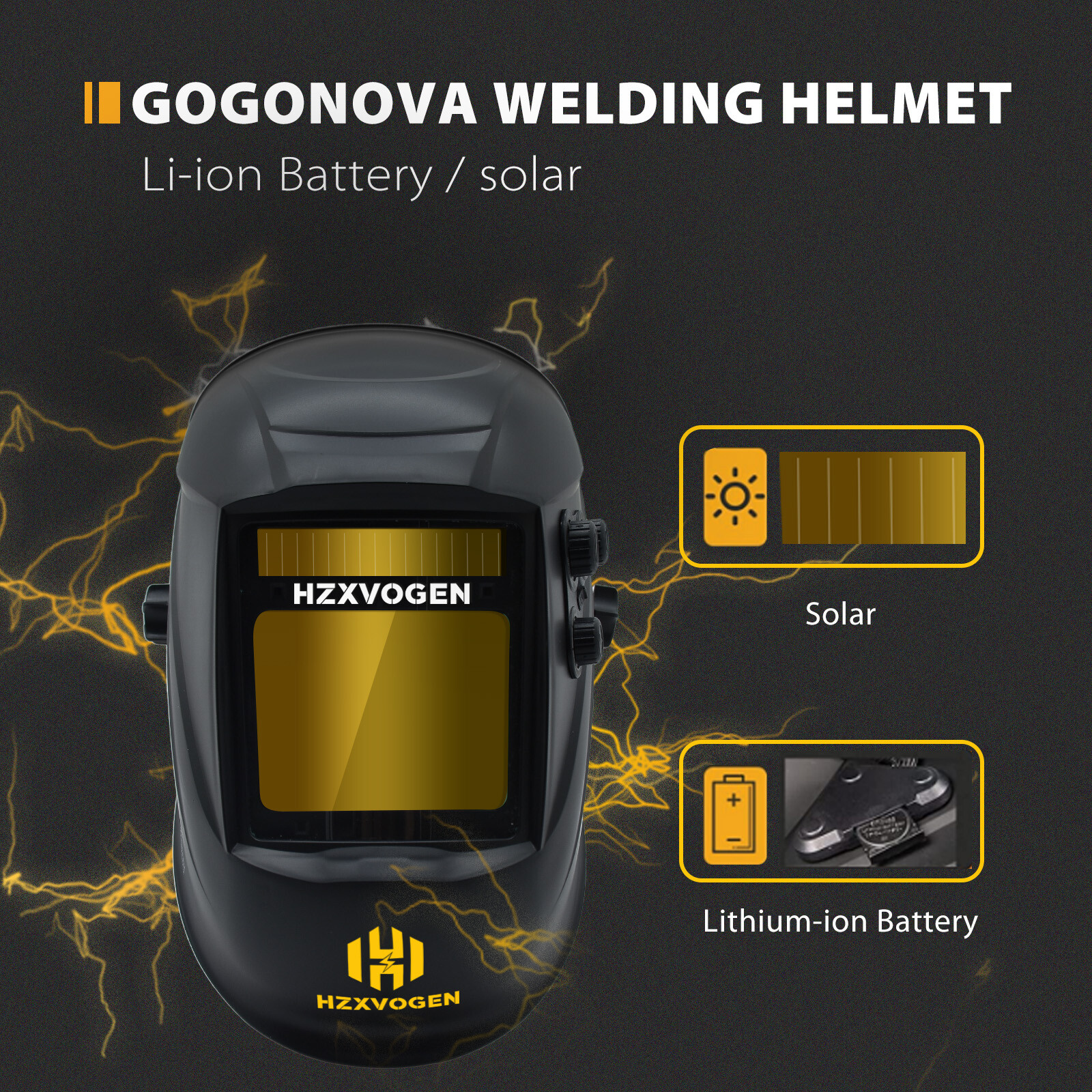 US Welding Helmet True Color Auto Darkening Welder Mask Solar Battery Large View