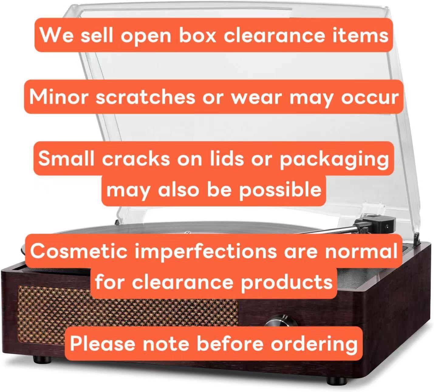 Vinyl Record Player Turntable Bluetooth 3 Speed Built-in Speakers Retro Portable