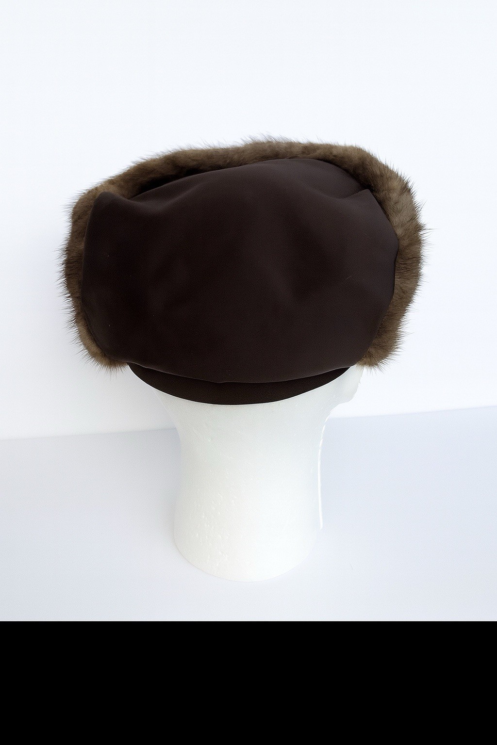 Vintage 1950s Cedar Crest Original Brown Mink Satin Pillbox Shaped Hat EUC
