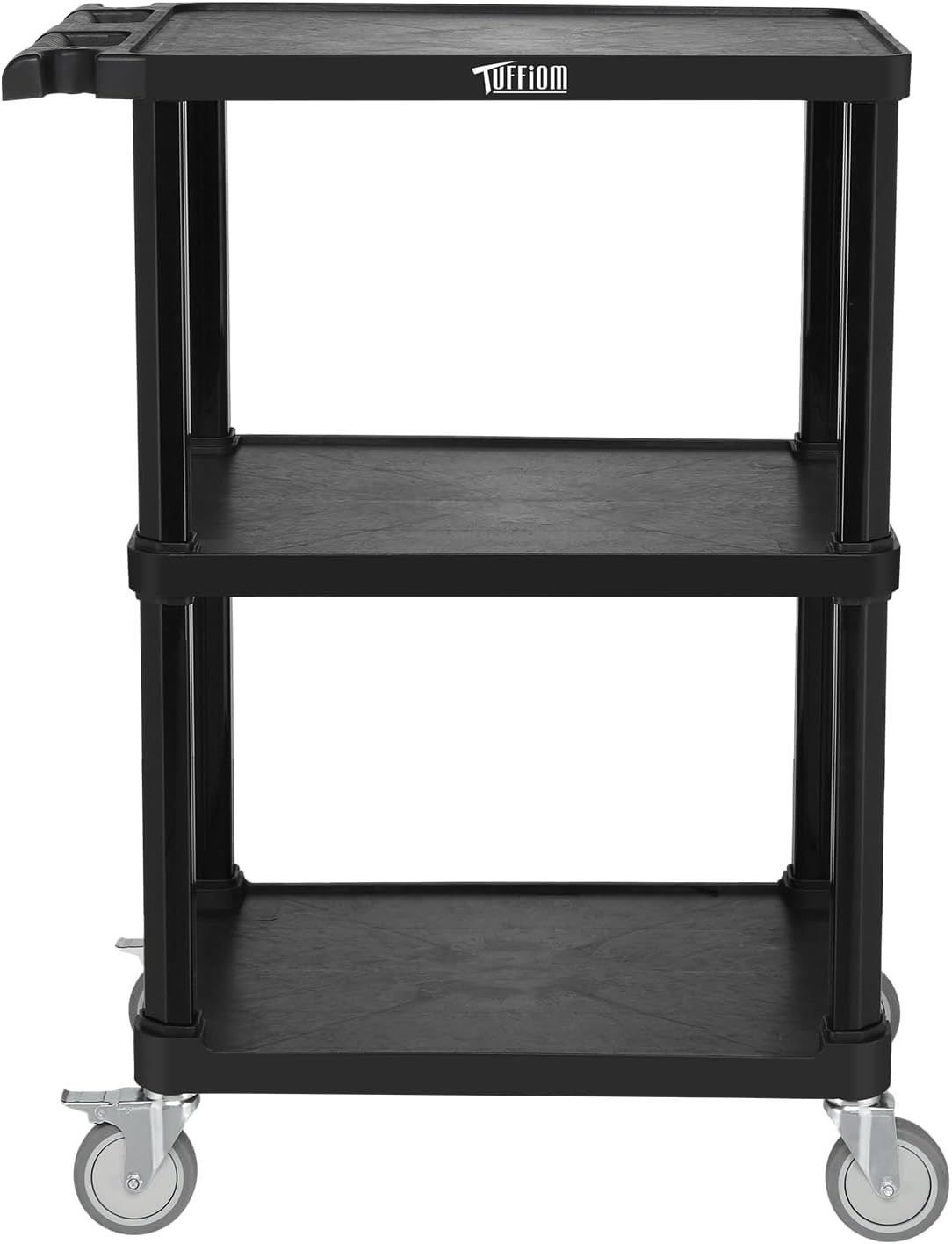 Heavy Duty 3-Tier Plastic Service Utility Cart Rolling Flat Cart with Wheels New