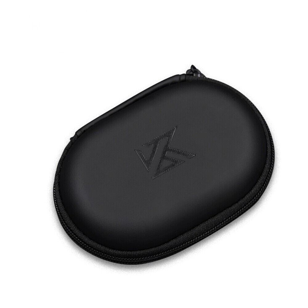 Small EVA Zippered Hard Case for Earphone Earbud Storage - Black