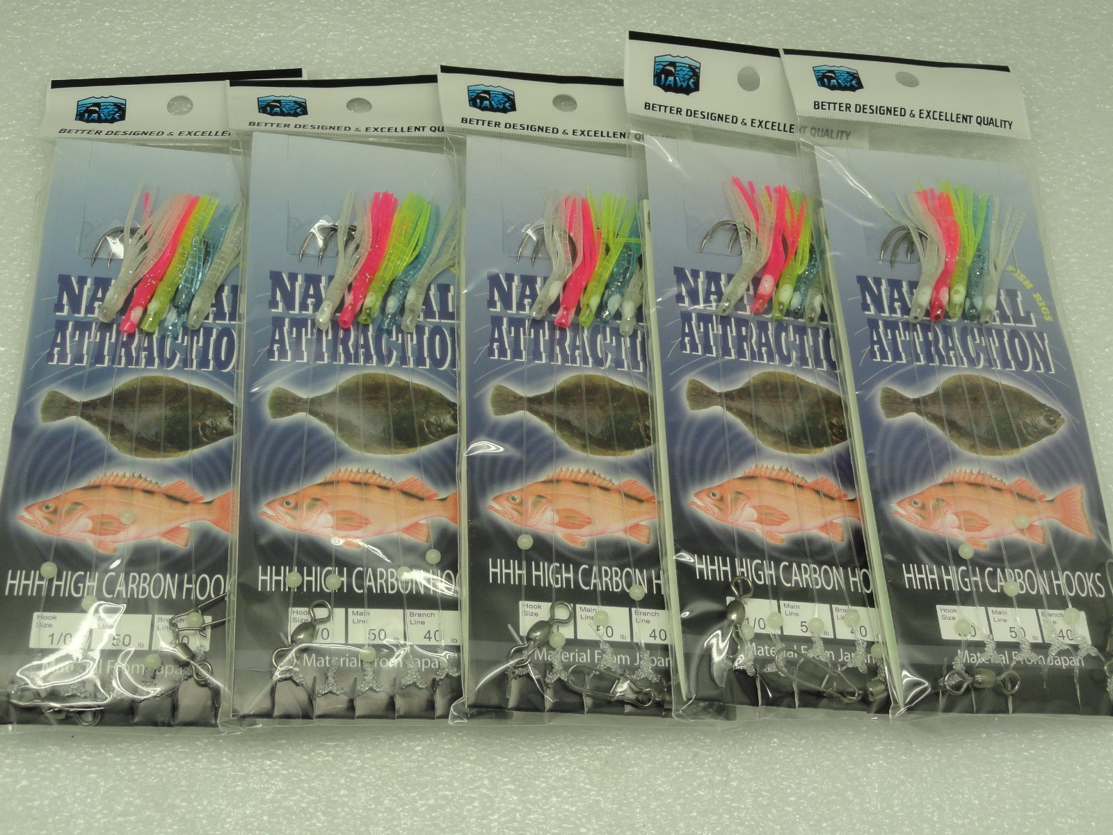 5 - 1/0 Squid SABIKI bait Bottom Sanddab Fishing Mackerel Bonito W/ Organizer