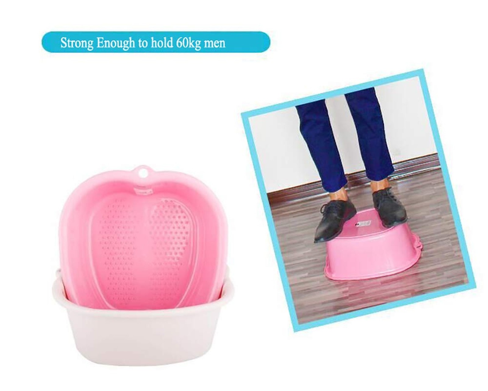 Large Plastic Foot Basin Bath Spa Tub Feet Massage for Soaking Foot,Toe Nails...