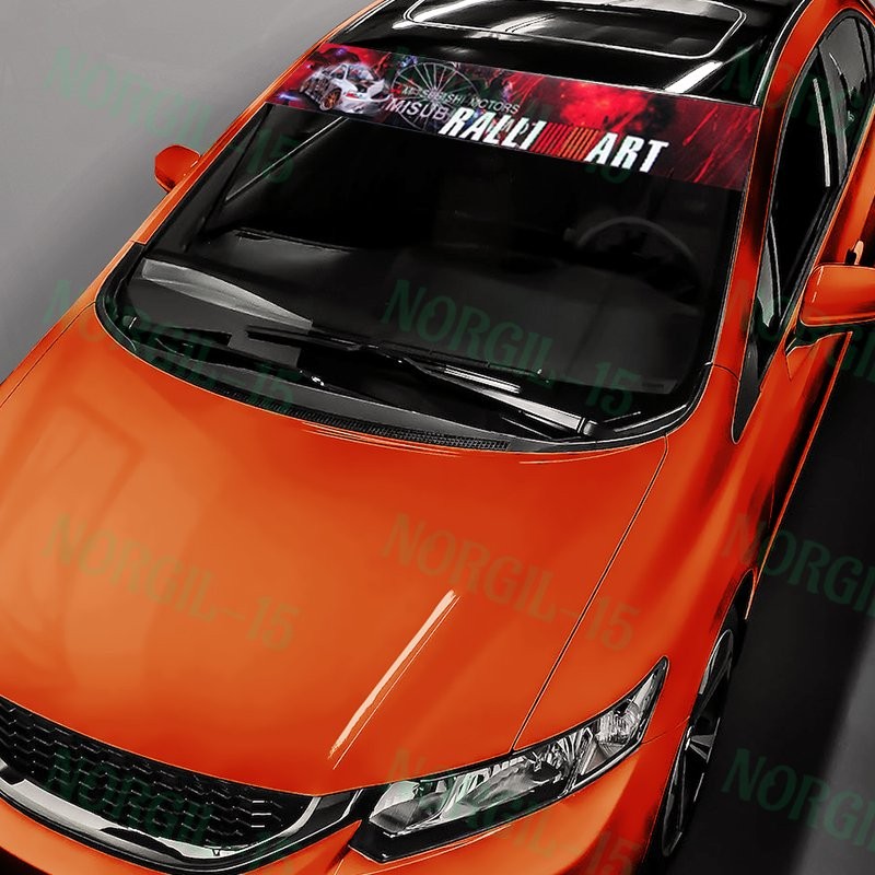 Front Window Windshield Vinyl Banner Decal Sticker For Mitsubishi EVO RALLIART
