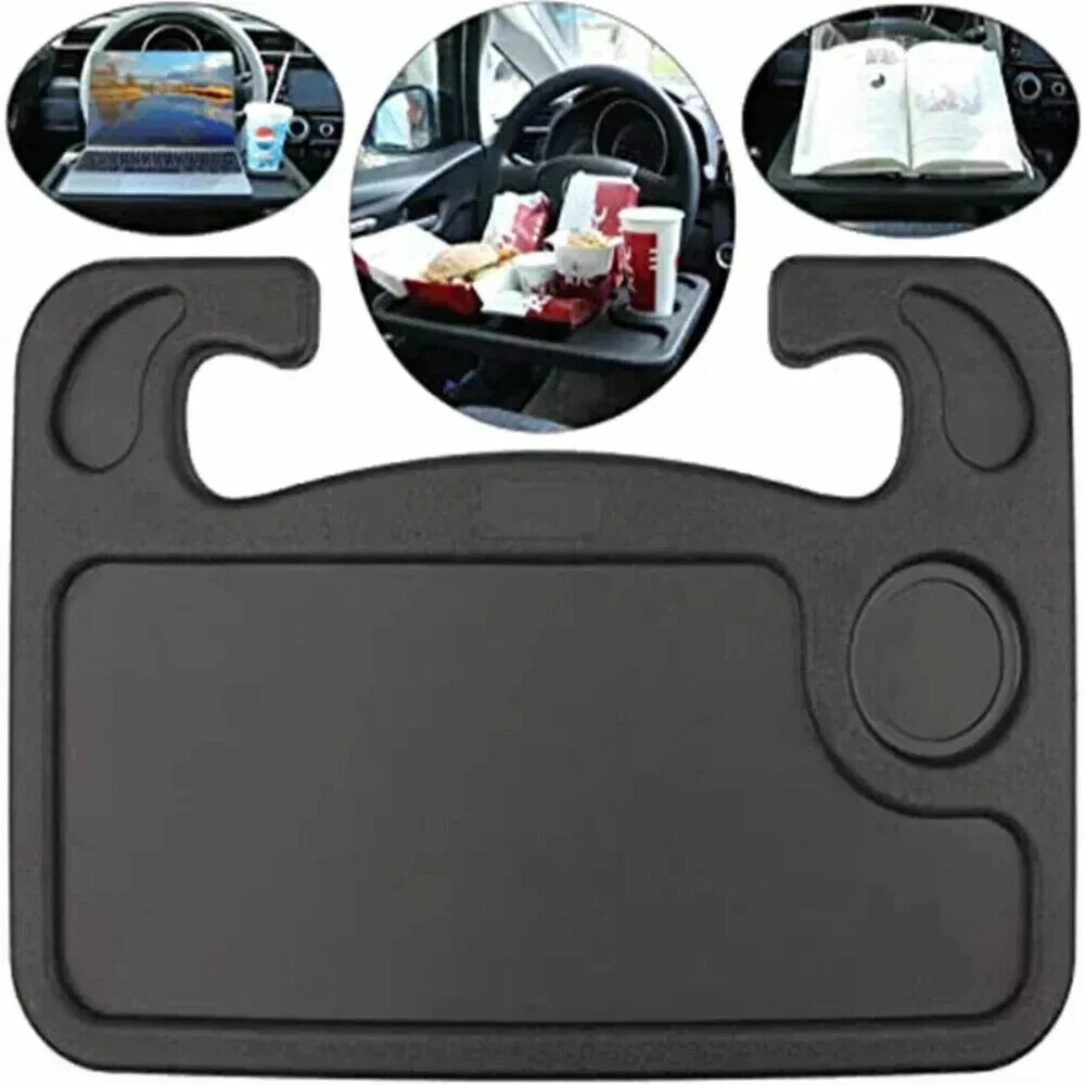 New Car Steering Wheel Tray Desk 2 Sided For Laptop Drink Food Work Table Holder