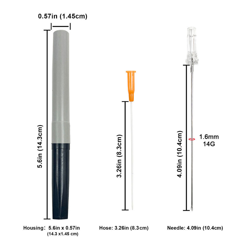 2pcs Rescue Tension Pneumothorax Needle Chest Decompression EDC First Aid 14G